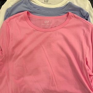 GAP Trio of Pink, Blue, and White Tees